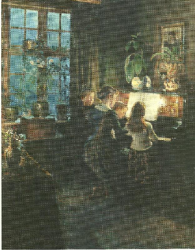 Viggo Johansen ved klaveret France oil painting art